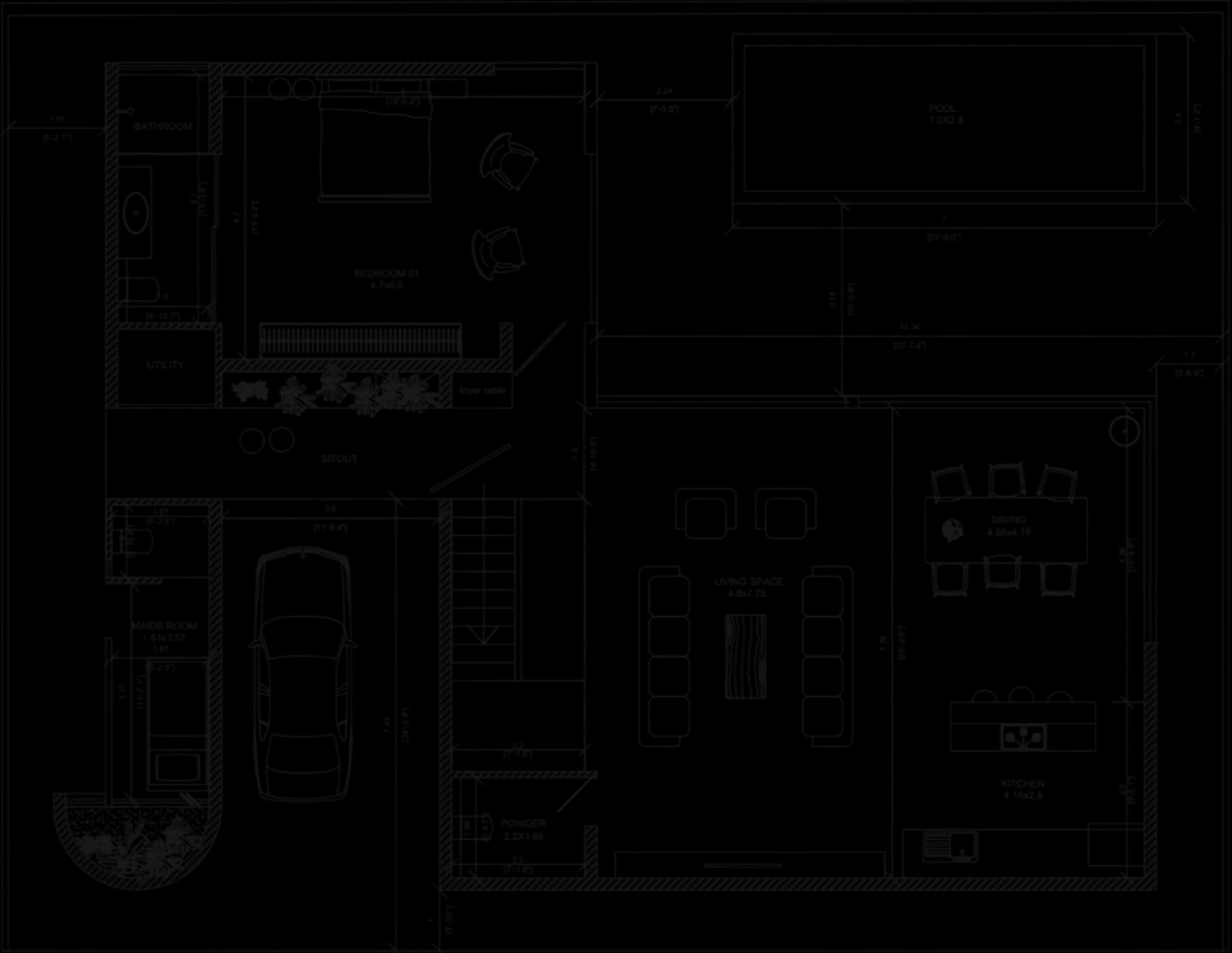Ground floor plan for Nayan Villas in Majorda, South Goa