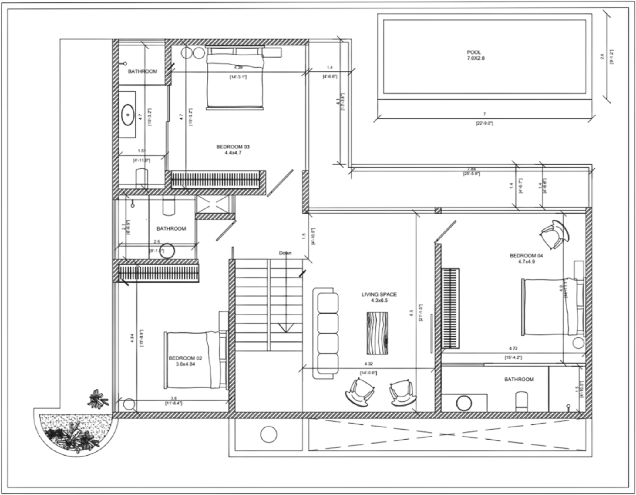 Ground floor plan for the second Nayan Villas layout