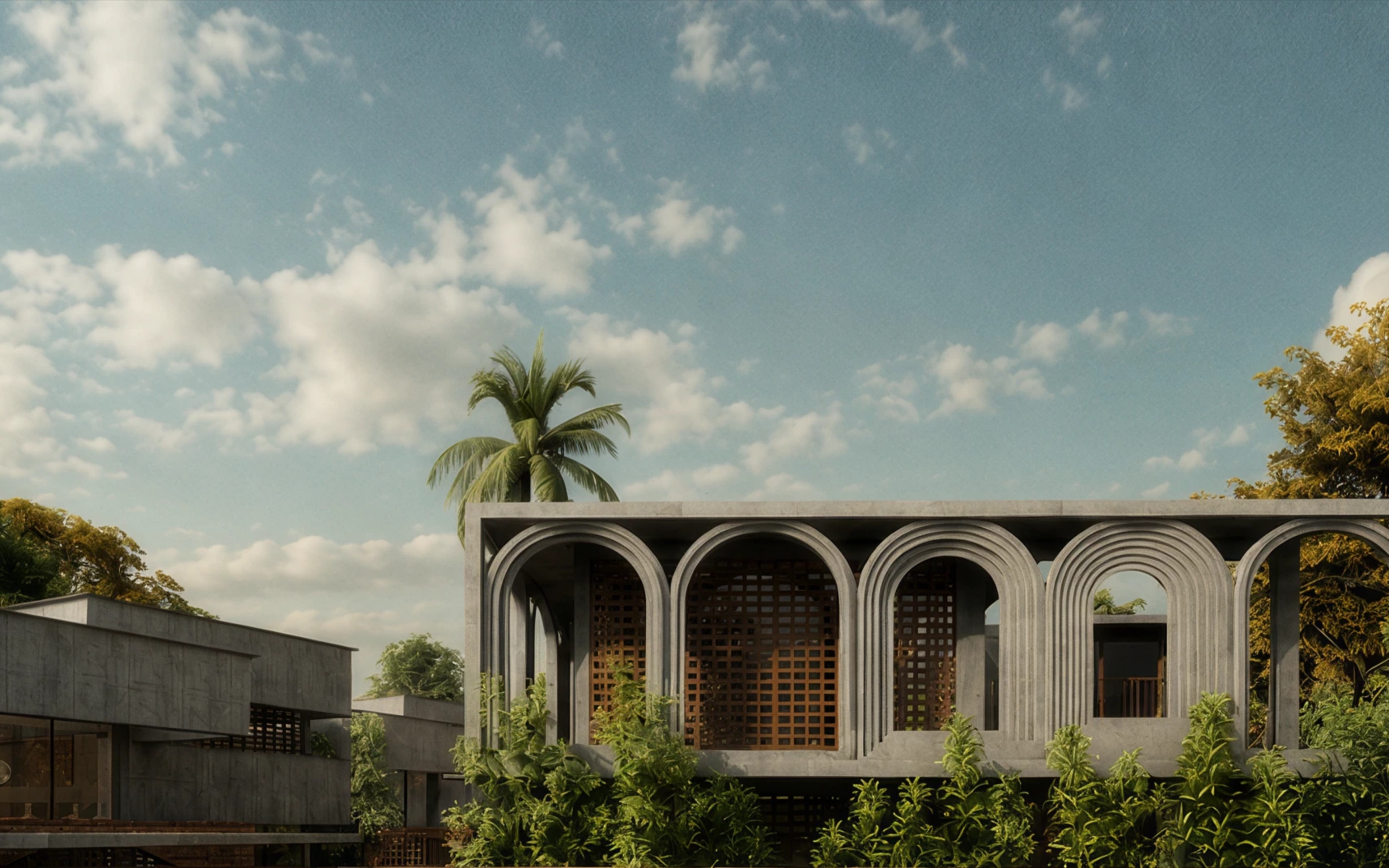 Vanam Villas tropical residences surrounded by planting in Anjuna, Goa