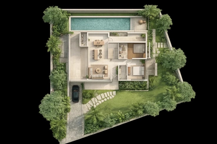 Site plan of Zen Villa II in Assagao, Goa