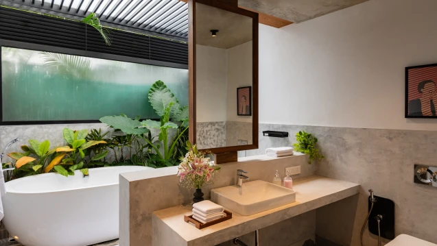 Refined contemporary interior of Zen Villa I in Assagao